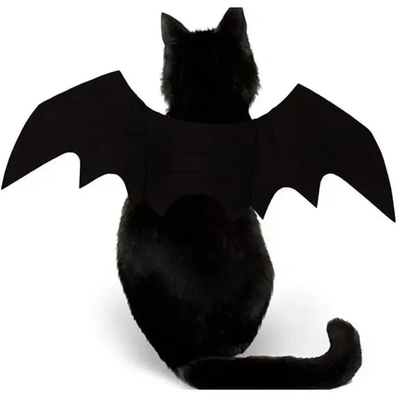 Cat Bat Wings Costume Halloween Pet Cosplay Outfit for Cats Dogs Party Dress - Picture 2 of 7